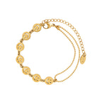 Double layer smile face 18k titanium steel gold plated bracelet