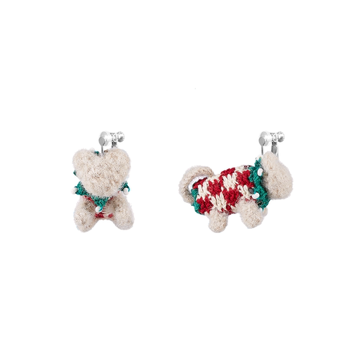 LB Hand Crochet "Companion Cat" Cute Earrings Christmas LOJL88