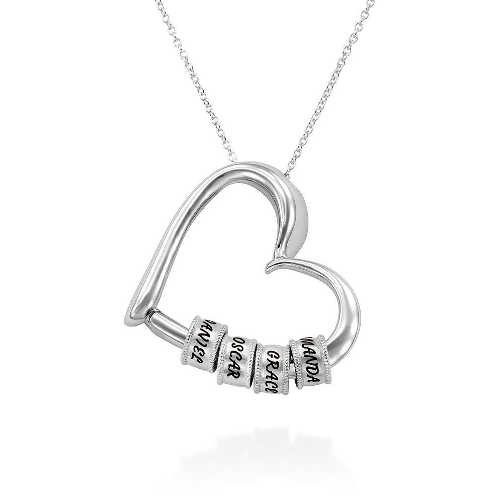 Stunning Heart-shaped Pendant Necklace with Customized Name
