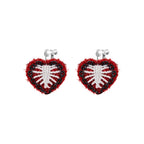 LB Hand Crochet "Skeleton Love" Earrings Halloween Ear Clip LOJL102