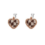LB Hand Crochet "Heart" Earrings "Love" Ear Clip LOJL83