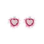 LB Hand Crochet "Love" Earrings Sweet Ear Clip LOJL93