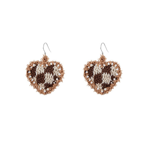 LB Hand Crochet "Heart" Earrings "Love" Ear Clip LOJL83