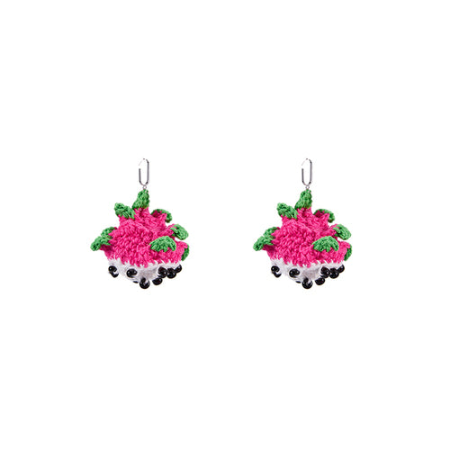 LB Hand Crochet Cute "Dragon Fruit" Earrings LOJL107