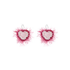 LB Hand Crochet "Love" Earrings Sweet Ear Clip LOJL93
