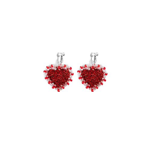 LB Hand Crochet Love Cute Ear Clip Earrings LOJL18