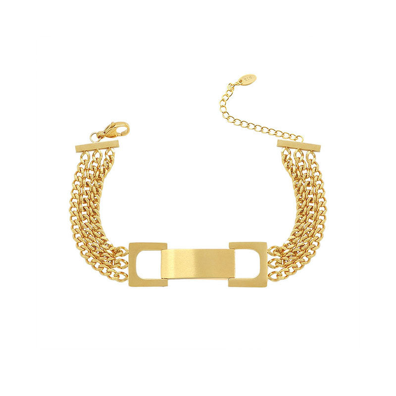 Metal wind street trend 18k titanium steel gold plated bracelet