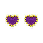 LB Hand Crochet 925 Silver Cool Girl Heart-shaped Earrings LOJL108