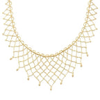 MS Simple Neck Chain  Elegant Mesh Gold Ball Necklace LJM1