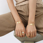 Square Pendant Titanium Steel 18K Gold Plated