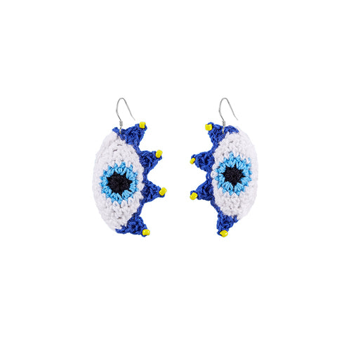 LB Blue Eyes Earrings Show Face Small Ear Clip LOJL35