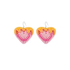 LB Hand Crochet "Love" Earrings Sweet "Heart" Earrings LOJL104