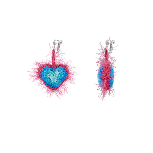 LB Hand Crochet  Gradient Earrings "Love" Ear Clip LOJL84