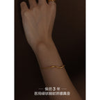 S-curve Titanium steel 18K gold plated