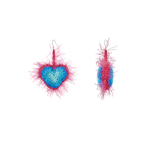 LB Hand Crochet  Gradient Earrings "Love" Ear Clip LOJL84