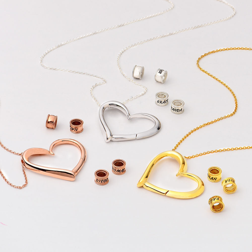Stunning Heart-shaped Pendant Necklace with Customized Name