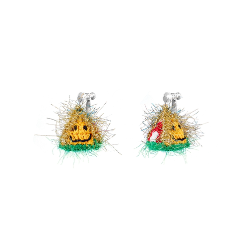 LB Hand Crochet "Triangle Tree" Earrings Christmas LOJL86