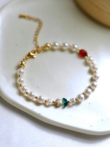 Christmas Beaded Pearl Bracelet LJC29