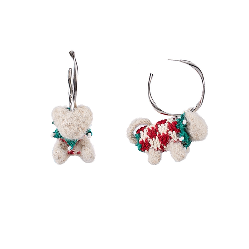 LB Hand Crochet "Companion Cat" Cute Earrings Christmas LOJL88