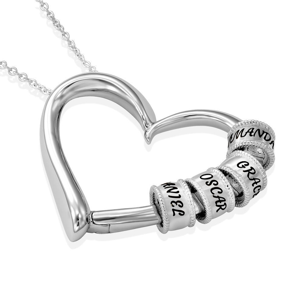 Stunning Heart-shaped Pendant Necklace with Customized Name