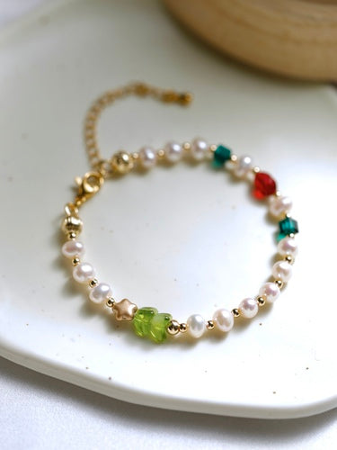 Christmas Beaded Pearl Bracelet LJC29