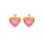 LB Hand Crochet "Love" Earrings Sweet "Heart" Earrings LOJL104