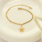 Star Double Chain 18K Titanium Steel Gold Plated Bracelet