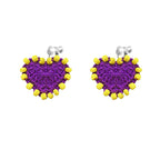 LB Hand Crochet 925 Silver Cool Girl Heart-shaped Earrings LOJL108
