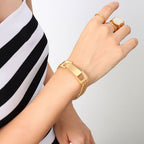 Metal wind street trend 18k titanium steel gold plated bracelet