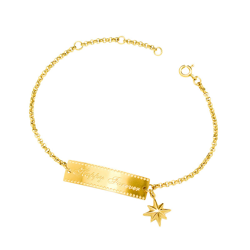 Square Pendant Titanium Steel 18K Gold Plated