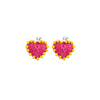 LB Hand Crochet 925 Silver Cool Girl Heart-shaped Earrings LOJL108