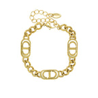 Hip-hop letters 18k titanium steel gold plated bracelet
