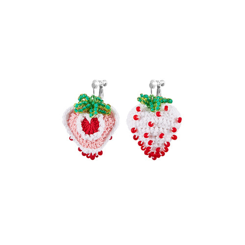 LB Hand Crochet Pink "Strawberry" Earrings LOJL31