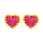 LB Hand Crochet 925 Silver Cool Girl Heart-shaped Earrings LOJL108