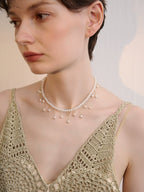 FN Tassel Pearl Necklace Slim Neckchain LOJS34