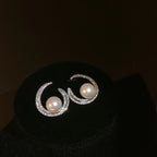 S925 Sterling Silver Needle High-Lustre Pearl Earrings LJ49