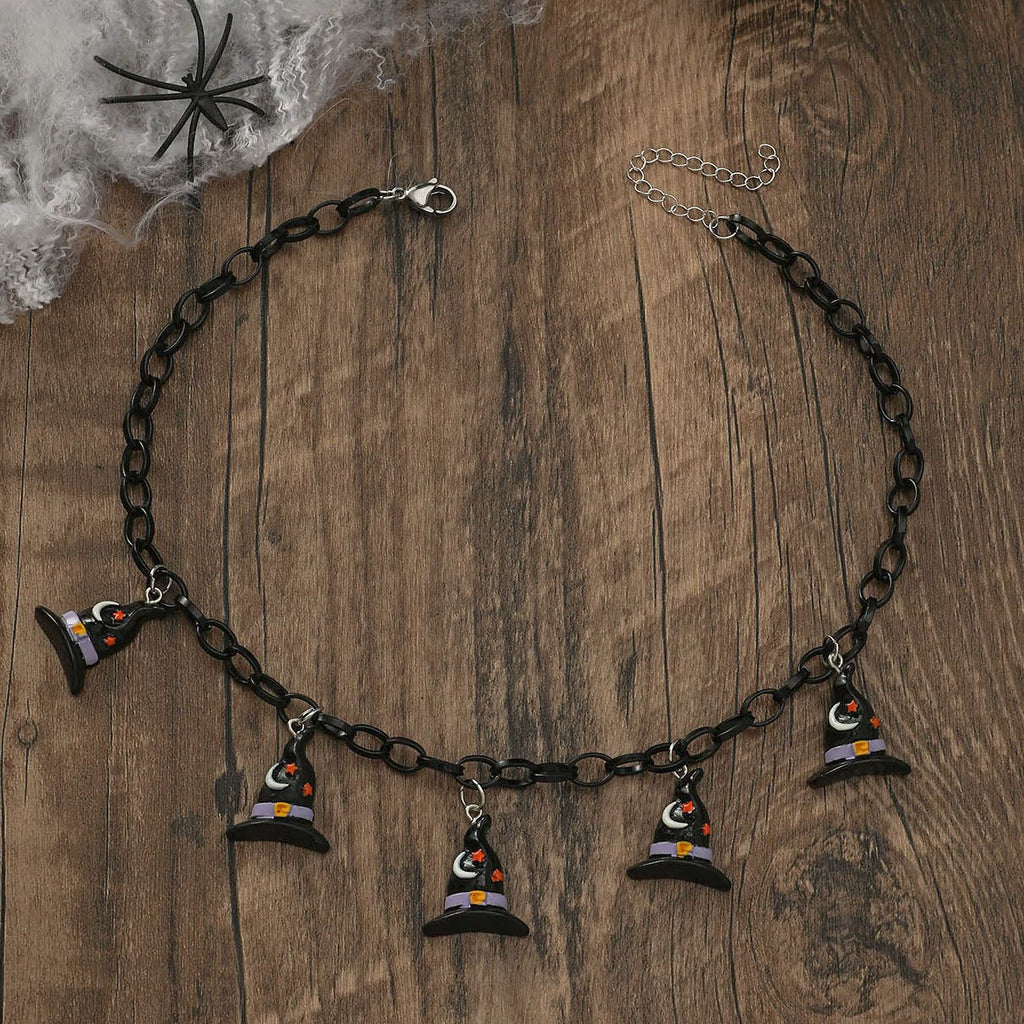 Halloween Pumpkin Collarbone Chain Party Necklace LJH41