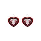 LB Hand Crochet "Skeleton Love" Earrings Halloween Ear Clip LOJL102