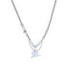 Halloween Black and White Ghost Necklace Titanium Steel  LJH44