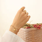 Star Double Chain 18K Titanium Steel Gold Plated Bracelet