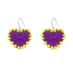 LB Hand Crochet 925 Silver Cool Girl Heart-shaped Earrings LOJL108