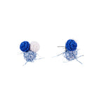 LB Hand Crochet "Ball Ball" Earrings Silver Needle LOJL112