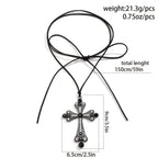 Gothic Halloween Exaggerated Large Cross Pendant Necklace, Party Holiday Neck Jewelry Gift For Girls