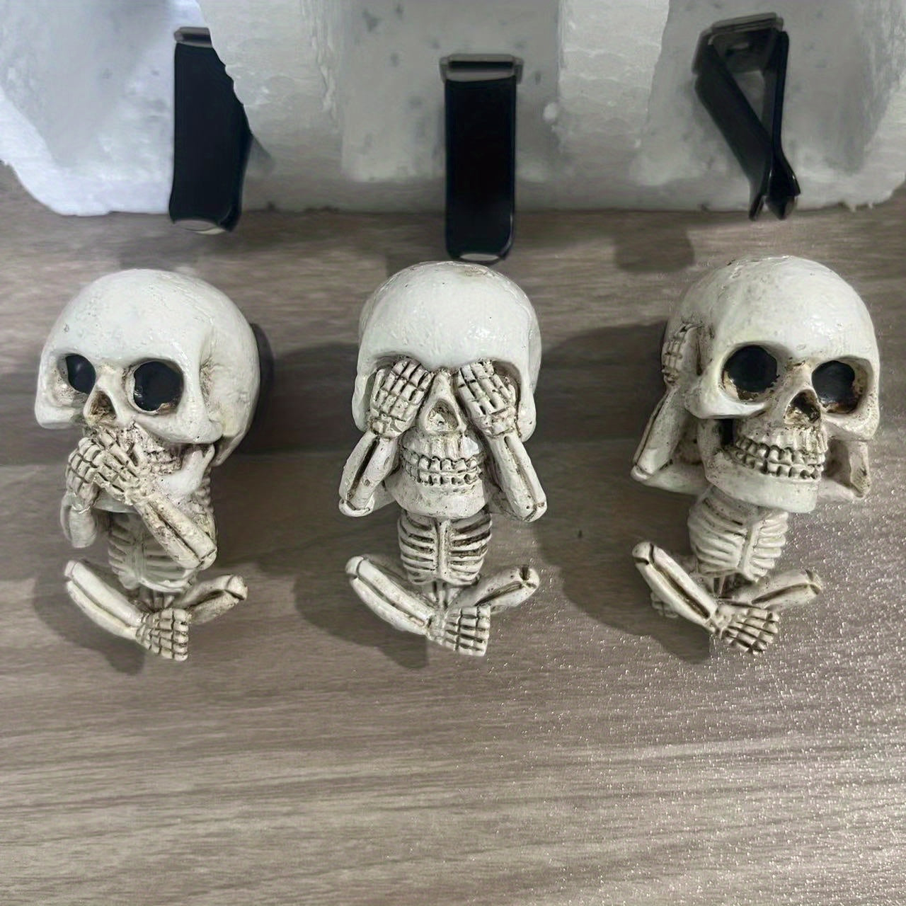 3pcs Ghost Head Aromatherapy Pendant Set - Creative Resin Car Air Outlet Aromatherapy Ornament - Gothic Decoration for Halloween Home Decor