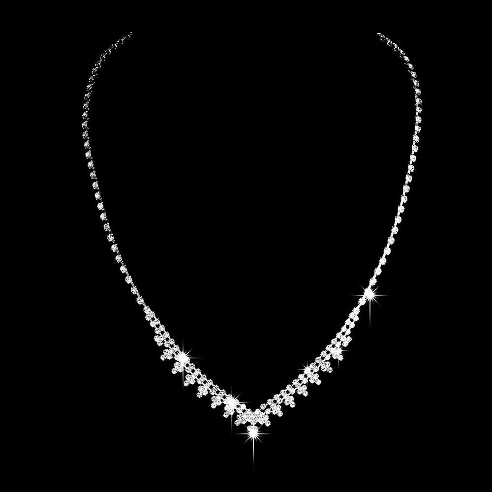 Elegant Crystal Bridal Necklace and Earrings Set for Women and Girls - Perfect Wedding Jewelry for a Glamorous Look