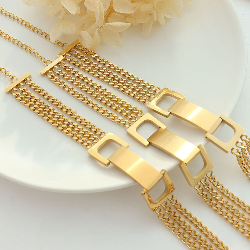 Metal wind street trend 18k titanium steel gold plated bracelet