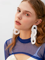 FN Acetate Acrylic Irregular Chain Earrings  LOJS128