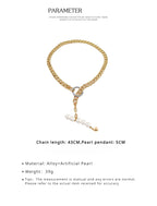 FN Metal Thick Chain Pearl Necklace LOJS81