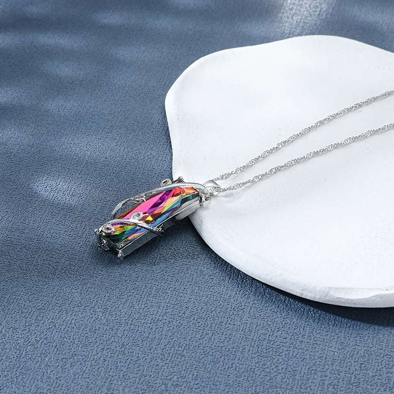 Add a Pop of Color to Your Look with Our Colorful Crystal Branch Pendant Necklace - Perfect Gift for Women!