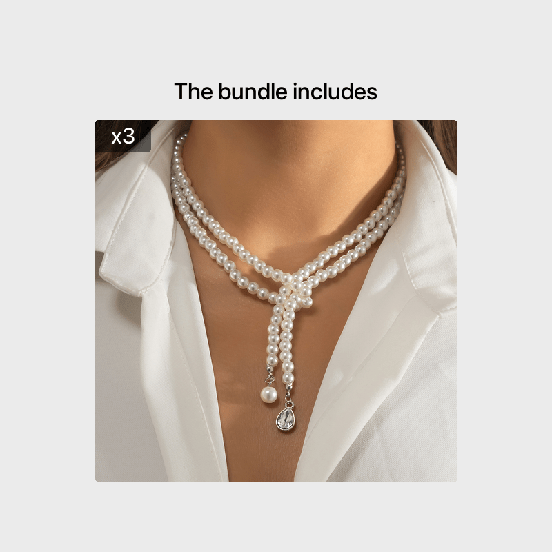 Gorgeous Pearl Gem Water Drop Pendant Necklace - Perfect for Women's Fashion!